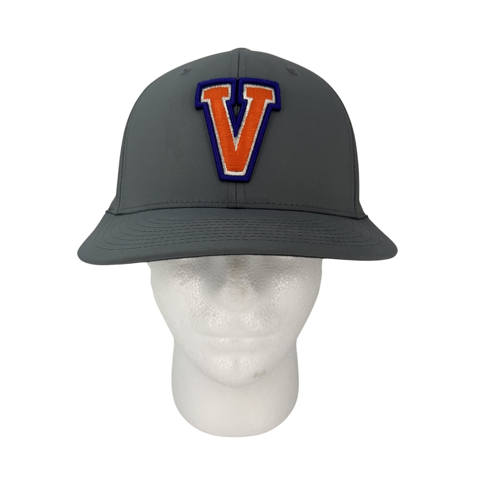 Vernon Vikings Hat Cap Fitted Mens Large Gray High School Baseball PTS Lite